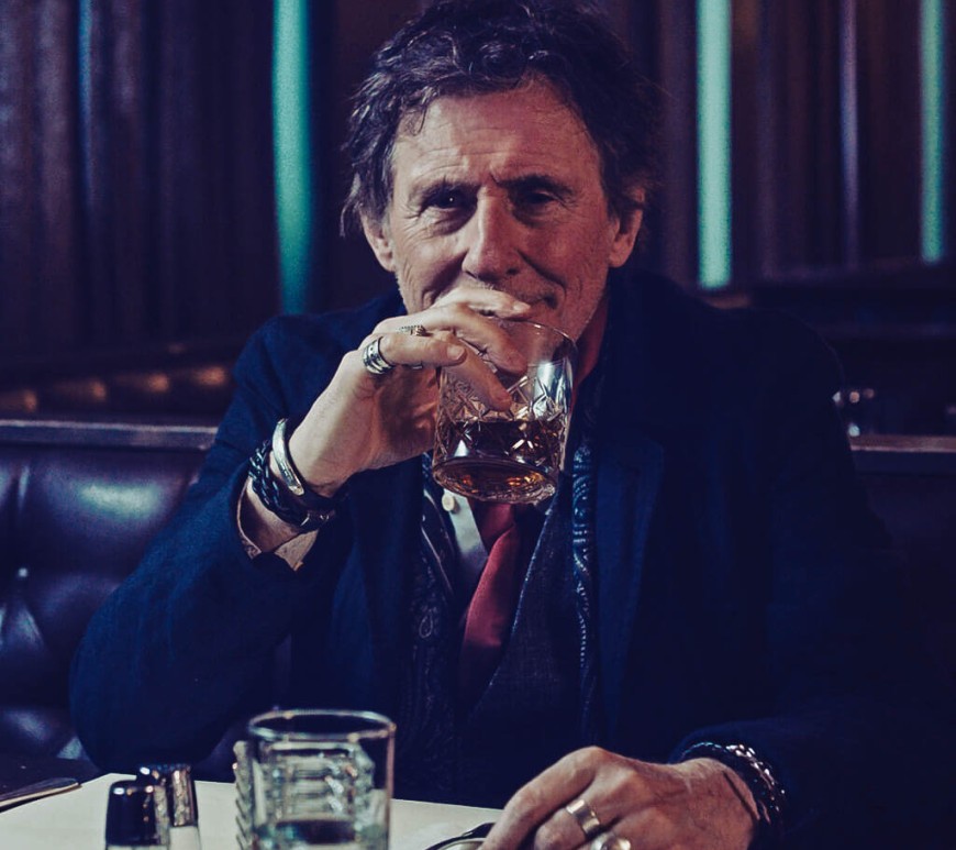 synergy // pewter bar leather bracelet by peacock and lime worn by Gabriel Byrne in the film Death of a Ladies' Man